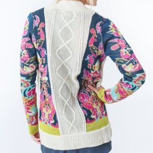 Flying Tomato Cable Knit Open Front Cardigan Small